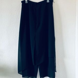 Onyx Nite Elegant Black Georgette Trouser Skirt 14